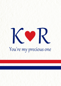 K&R Initial -Red & Blue-