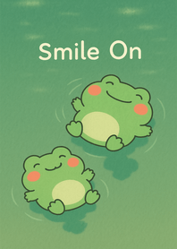 กบน้อยน่ารักว่ายน้ำ สีเขียว