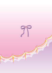 ピンクと薄紫のリボン
