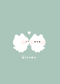 kitten friends /green beige