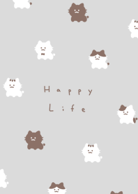 のんびり猫。グレーとブラウン