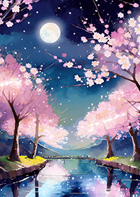 Beautiful night cherry blossoms#950