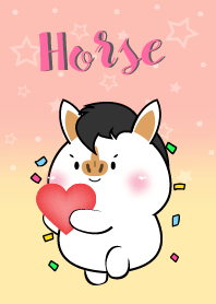 Little White Horse  In Pastel Theme