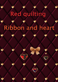 Red quilting(Ribbon and heart)