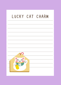 LUCKY CAT CHARM NOTEBOOKj-PURPLE