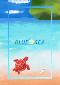 Blue sea and turtle 01