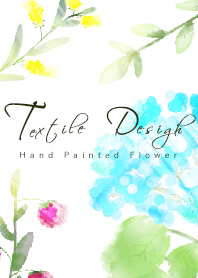 Textile design Hand painted flowers