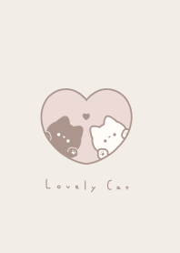 Pair Cats in Heart(line)/pink beige LB