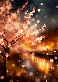 Beautiful night cherry blossoms#919