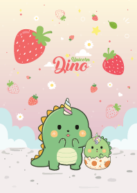 Dino Unicorn Cute Strawberry Lovely