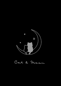 Pair Cats & Moon- black gray.