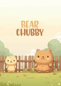 cute bear in green garden 2