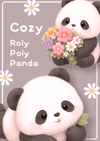 pink Relaxing, Round Panda