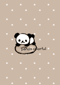Panda colorful -- Beige Polka dots