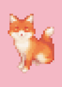 狐狸像素艺术主题粉色05