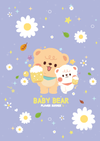 Chubby Baby Bear Flower Summer Violet