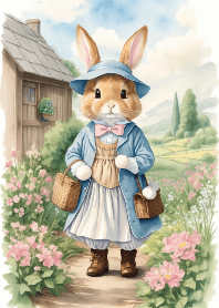 The Little Rabbit Hiking Outdoors