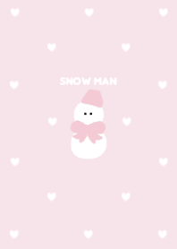 Snowman with Heart Dots in Pink