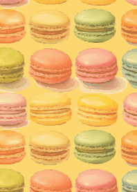 Lots of macarons light yellow