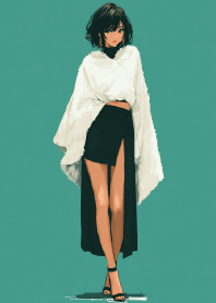 Elegant High-Slit Skirt