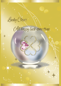 ゴールド / 全運気UP!クローバーの水晶