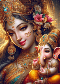 Divine Blessings of Uma Devi&Ganesha V8