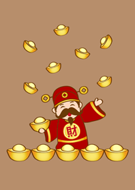財神爺送元寶(奶茶色)