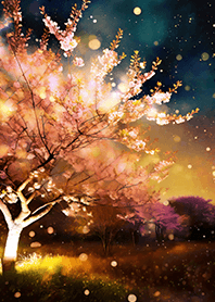 Beautiful night cherry blossoms#2188