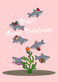 鯊魚˙聖誕節快樂(粉紅色)