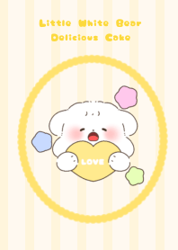 Little white bear and delicious cake1