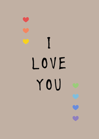 Simple Rainbow Heart(brown)