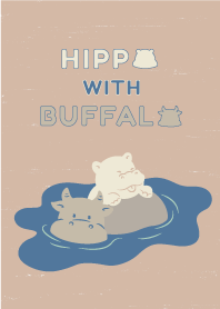 Hippo With Buffalo 2024 LET'S DRAW