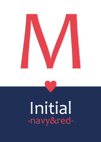 Initial "M" -navy&red-