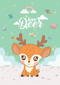 Deer Love Galaxy Green