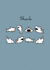 Beige Blue : Monochrome shark
