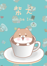 ชิบะอินุน่ารัก/ถ้วยกาแฟ/เขียว