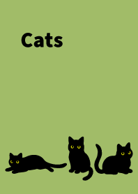 Black Cat Holiday4 on moss green