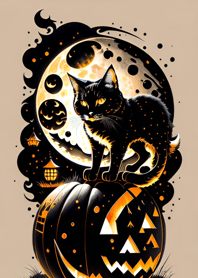 cat halloween a8838B