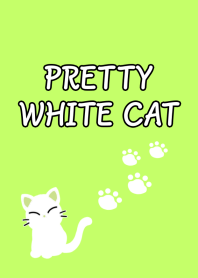 PRETTY WHITE CAT Theme/YELLOW GREEN