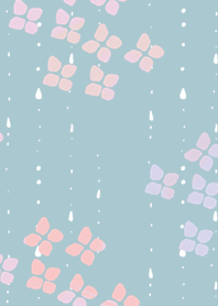 Rain and blue flower