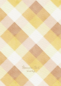 Watercolor Check Yellow x Beige