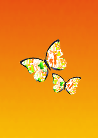 Glass Butterfly Yellow Orange