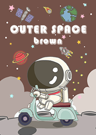 浩瀚宇宙-可愛寶貝太空人-摩托車-咖啡星空