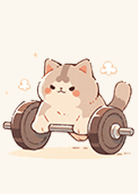 超萌可愛的貓咪在玩舉重❤