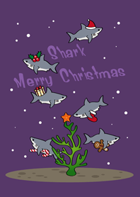 鯊魚˙聖誕節快樂(深紫色)