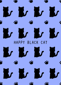 HAPPY BLACK CAT SILHOUETTE-HYACINTH BLUE