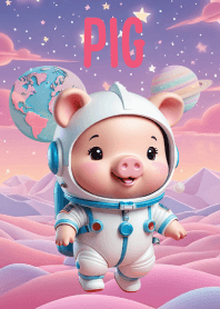 Lovely Pig  In Galaxy Theme