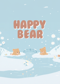 lovely bear & happy snow
