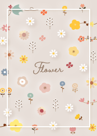 brown daisy and floral pattern 03_2