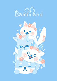 Animal tower with cute flowers - blue v2